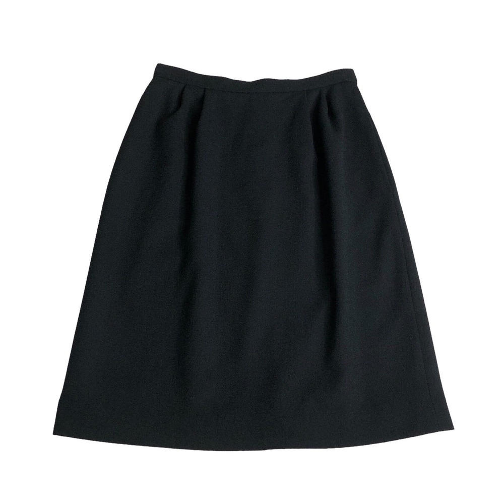 Vintage 90s Sassco Wool Pencil Skirt Womens 6 Black Office Siren Academia Preppy